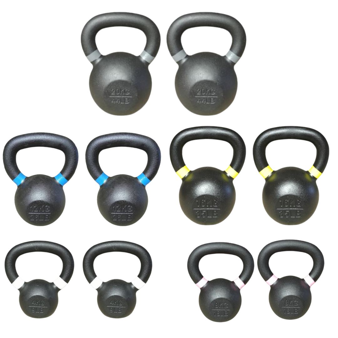 Set Kettlebell pesi in coppia, un totale di 112 kg