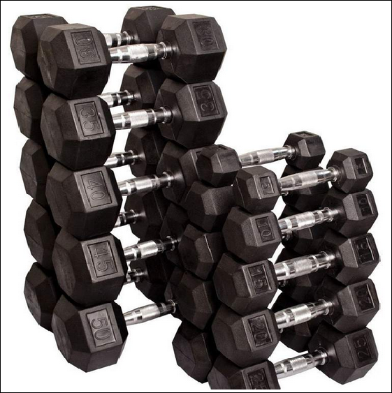 Rubberized hexagonal weight / Hex handle 27.5 kg - OUTLET
