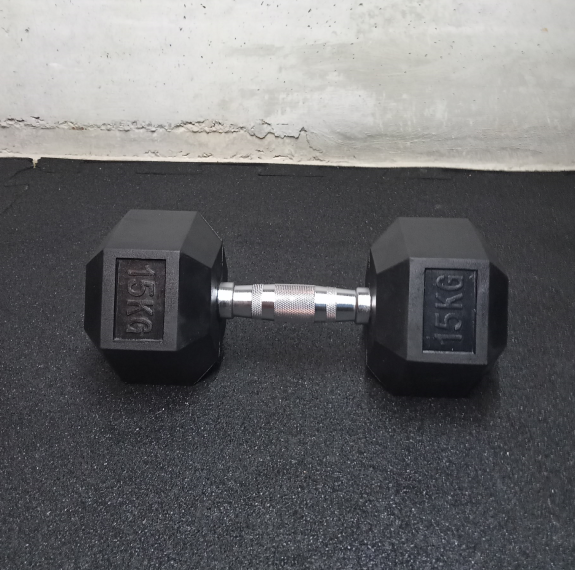 Gumirana heksagonalna utež / Hex ročka 15 kg