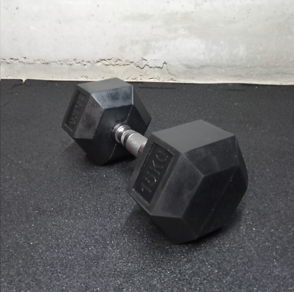 Gumirana heksagonalna utež / Hex ročka 15 kg