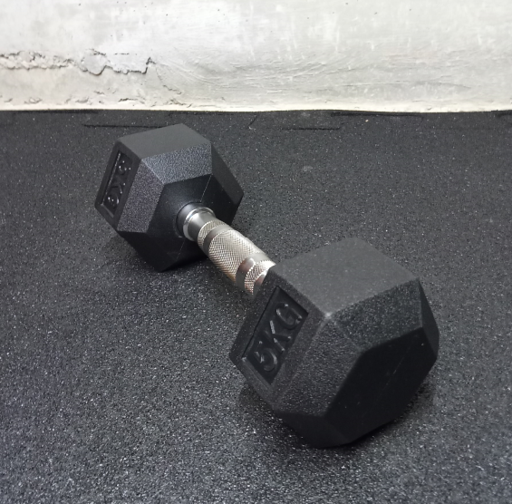 Rubberized hexagonal weight / Hex a handle of 5 kg