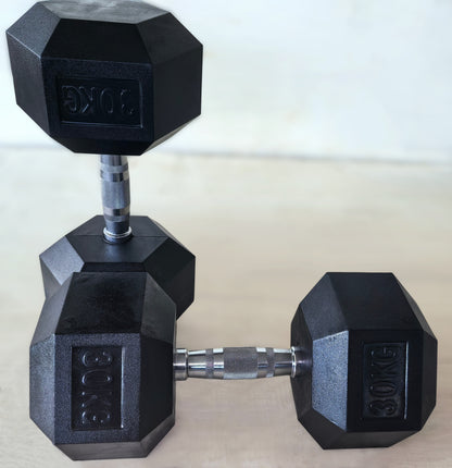 Set Uteži: Heks gumirane ročke uteži v parih, 30, 32.5, 35, 37.5 in 40 kg