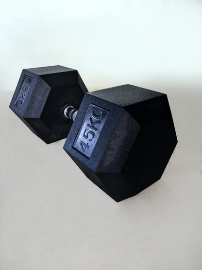 Gumirana heksagonalna utež / Hex ročka 45 kg