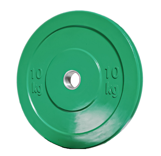 Bumper weight, rubbered boom disk 10 kg green