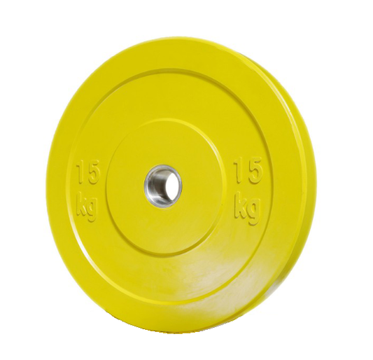 Bumper weight, rubbered boom disk 15 kg yellow