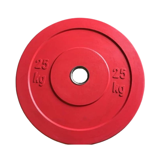 Bumper weight, rubbered boom disk 25 kg red