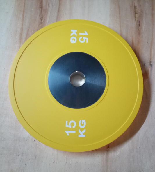 Tekmovalni bumper disk 15 kg