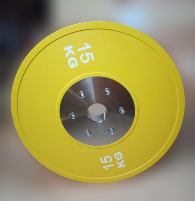Tekmovalni bumper disk 15 kg